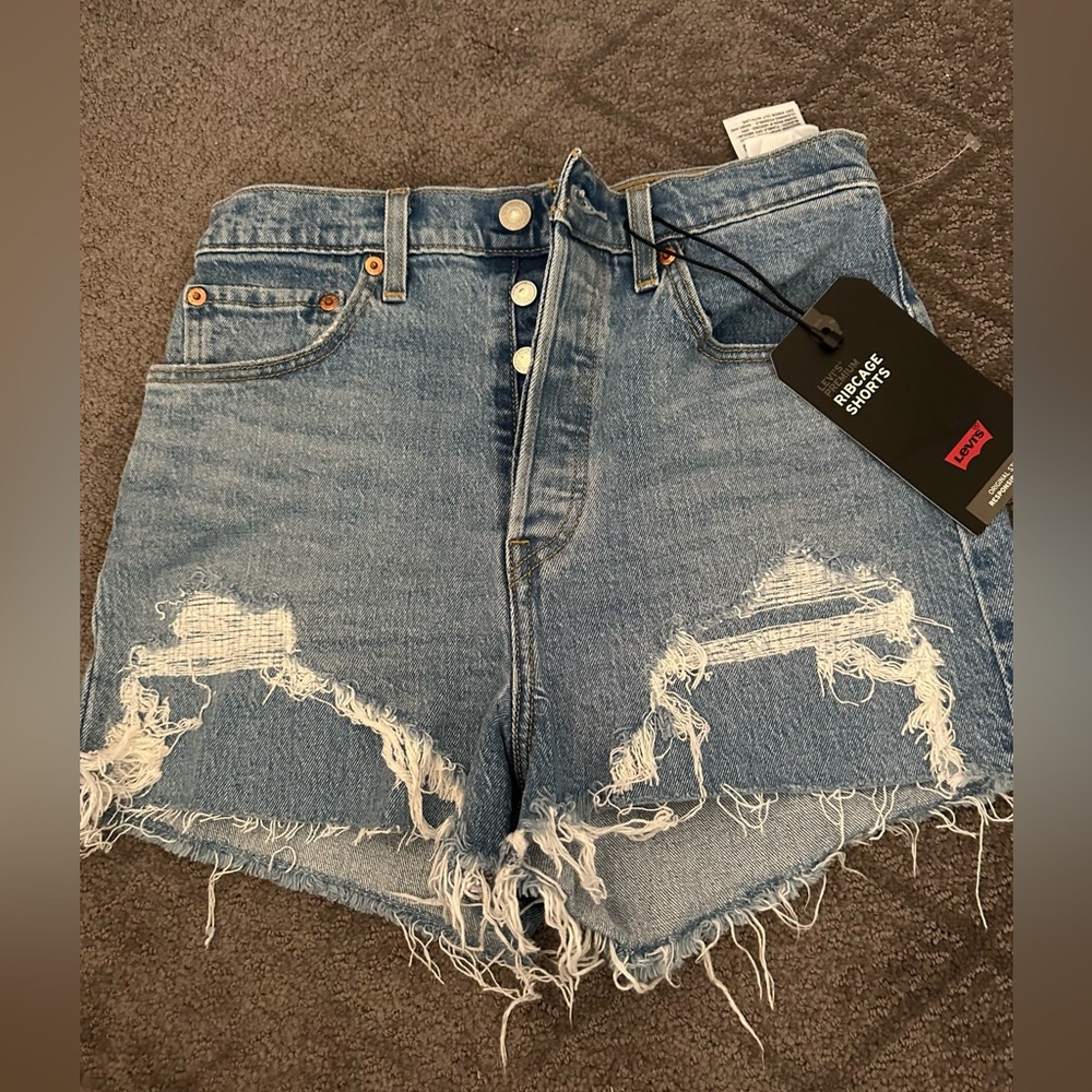 Levis high waisted denim shorts